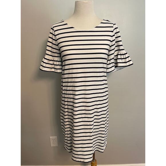 J.Crew Women’s Striped Cotton Tshirt Dress Nautical Navy and White - Picture 1 of 6